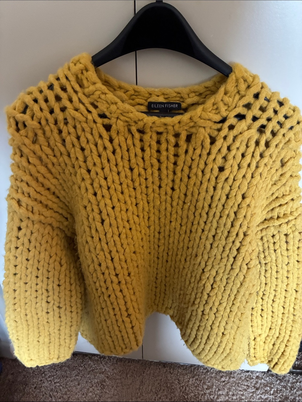Eileen Fisher Baby Alpaca Chunky Scoop-Neck Sweater Oversized Small